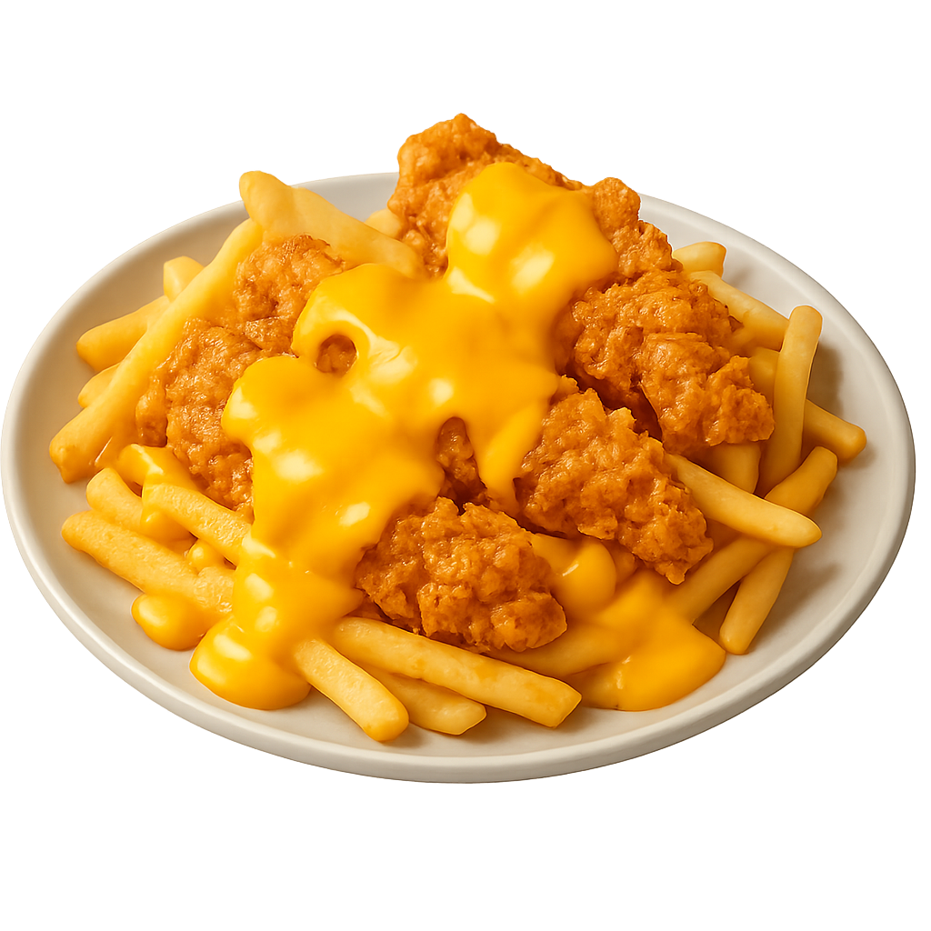 Crispy Chicken + Crispy Fries + Cheddar Cheese